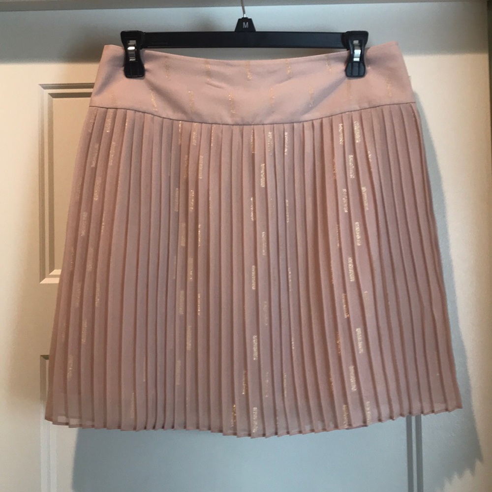 Pink and gold pleated Loft skirt